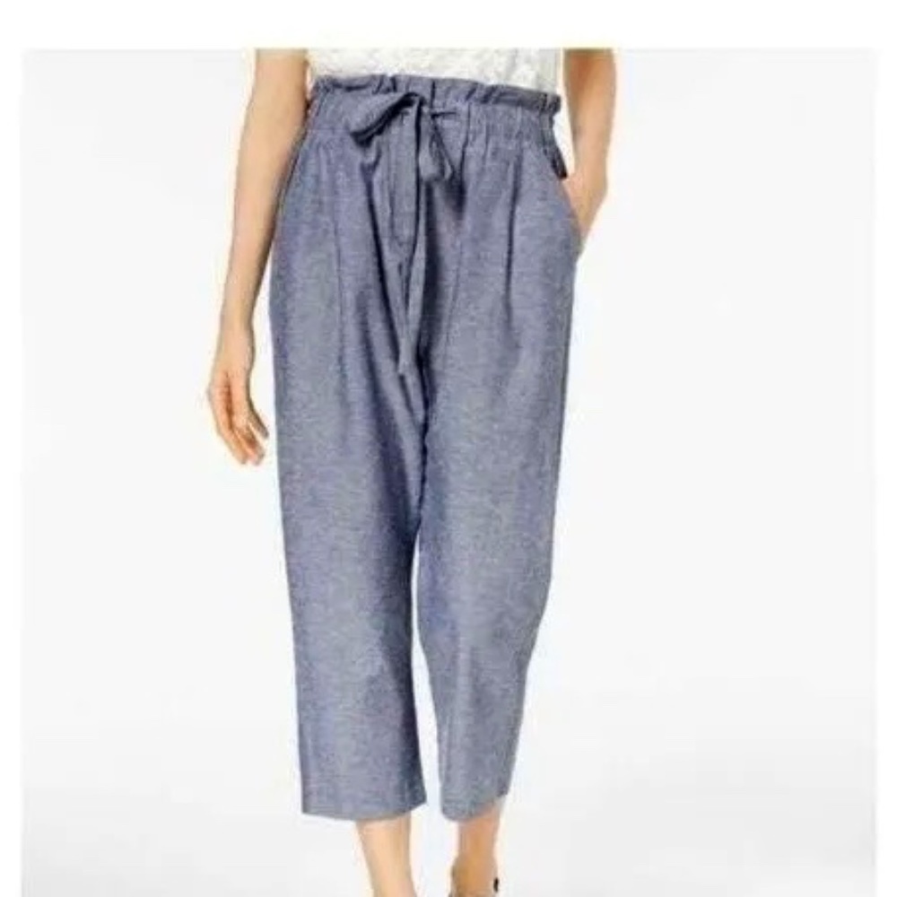 Jill Stuart paper bag drawstring pleated ankle length pants